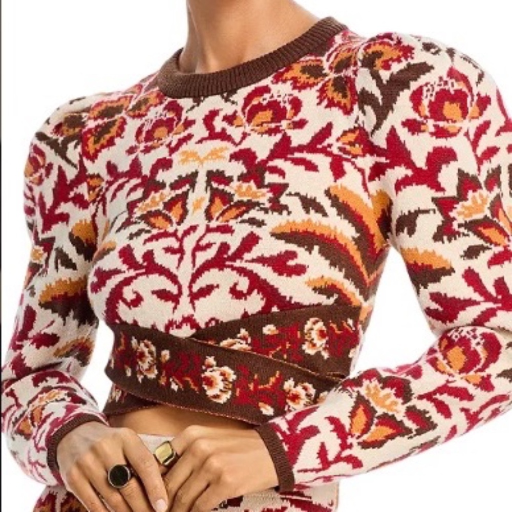 FARM Rio Toucans Cropped Sweater size small